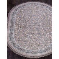 Иранский ковер Shahname 1200 256 Светло-серый овал